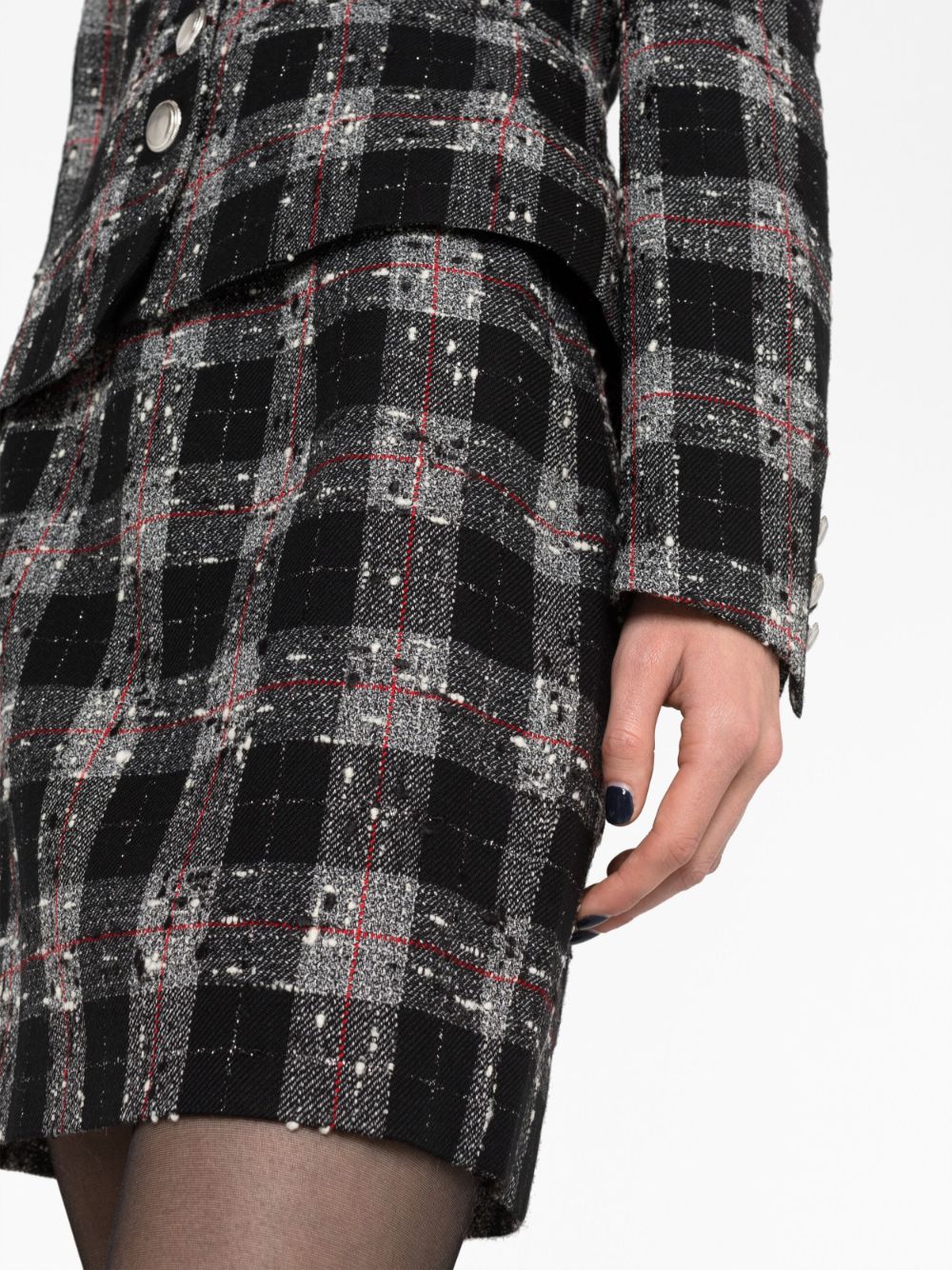 Black checked tweed mini skirt women ALESSANDRA RICH